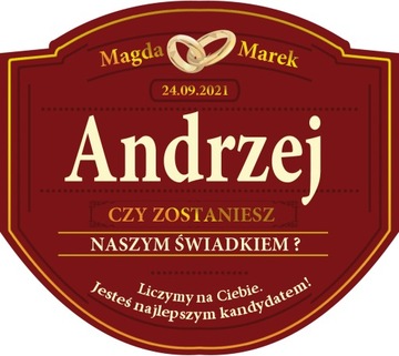 PREZENT DLA ŚWIADKA ŚLUBU ETYKIETA WHISKY GRANTS