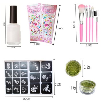 Татуировки с блестками XXL НАБОР СВЕТЯЩИЕСЯ 186шт.