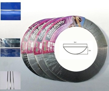 Полоса хромированная 6мм, лента декоративная хромированная, 1м.