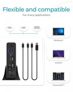 Корпус жесткого диска 2,5/3,5 SSD с концентратором USB-C 2xUSB A