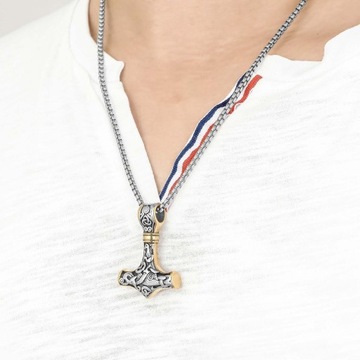 Позолоченный мужской скандинавский кулон «Молот Тора»