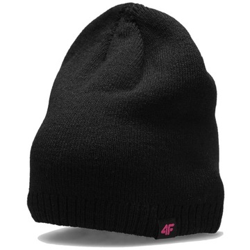 4F DAMSKA CZAPKA zimowa beanie czarna