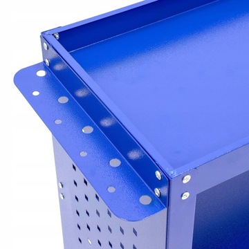 Тележка для мастерской, шкаф с 3 полками, колеса, подшипники, тормоза, вешалки