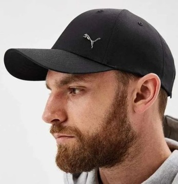 МУЖСКАЯ КЕПКА PUMA МЕТАЛЛИЧЕСКАЯ С ВУШОМ, ЧЕРНАЯ БЕЙСБОЛКА, МЕТАЛЛИЧЕСКИЙ ЛОГОТИП