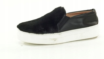 TOPSHOP tenisówki wsuwane czarne slipony slip on futerko r. 37