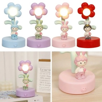 Подарочная детская лампа для чтения с маленьким кроликом и солнечным цветком, защитная лампа для глаз, ночь