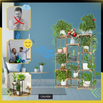 STANDING FLOWER RACK FLOWERS Plants Wooden Shelf Rack