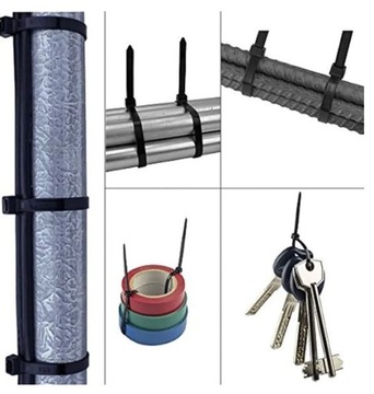 25x КАБЕЛЬНЫЕ СВЯЗКИ НАКОНЕЧНИКИ НА МОЛНИИ ПРОЧНЫЕ КАБЕЛЬНЫЕ СВЯЗКИ 4,8x200