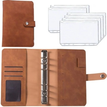 A6 Zipper Pockets PVC Rainbow Laser Transparent Notebook Diary Cover