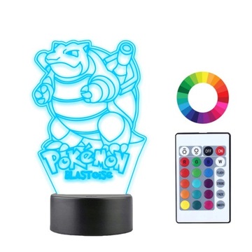 Lampka Nocna 3D LED Pokemon BLASTOISE Imię Prezent