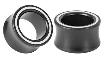 Plug tunel drewniany kółko czarny siodłowy 19mm