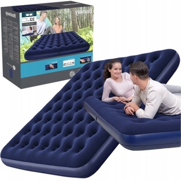 Materac Dmuchany 203x183 Welurowy Dwuosobowy DUŻY
