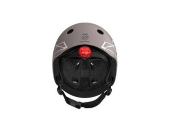 Детский шлем Scoot and Ride с регулируемой светодиодной подсветкой XXS-S Brown Lines 1+ L
