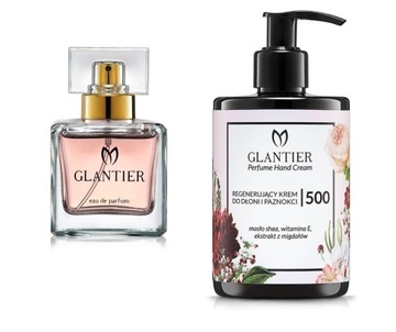 f4 GLANTIER nr 500 zestaw o wartości 83,00 perfumy krem