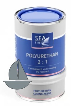 SEA-LINE FARBA POLIURETANOWA 2K 2:1 NAWIERZCHNIOWA ŁÓDKA ŁÓDŹ SZARA 750ml