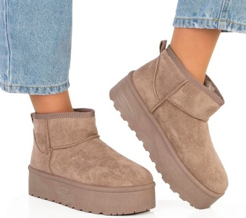 БЕЖЕВЫЕ СНЕЖНЫЕ БОТИНКИ С УТЕПЛЕНИЕМ БОТИНКИ-СЛИПОНЫ НА ПЛАТФОРМЕ 39