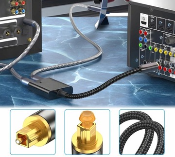 TOSLINK ROZDZIELACZ OPTYCZNY POZŁACANY AUDIO SPLITTER 1x2 SPDIF ADAPTER