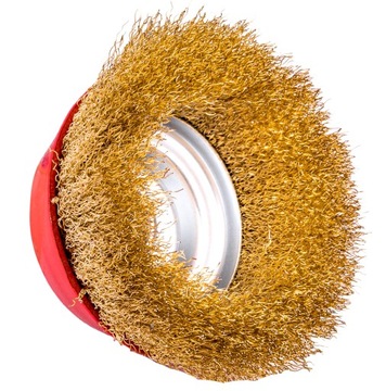 ПРОВОЛОЧНАЯ ЩЕТКА 125 мм M14 ЛАТУННАЯ ПЕРЕДНЯЯ ЧАСТЬ С ЛАТУННЫМ ПОКРЫТИЕМ ДЛЯ ШЛИФОВАЛЬНОЙ МАШИНЫ