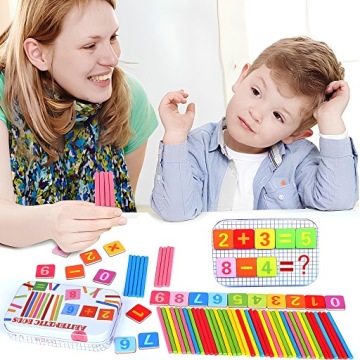 ОБРАЗОВАТЕЛЬНЫЙ НАБОР Деревянные счетные палочки металлическая жестянка