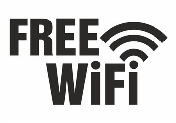 FREE WIFI NAKLEJKA NA WITRYNĘ HOTEL RESTAURACJA