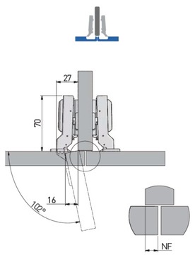 GTV PRESTIGE ПОЛУСЪЕМНАЯ ПЕТЛЯ БЕСШУМНОГО ЗАКРЫТИЯ