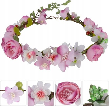 dziewczyna kwiat ślub boho wieniec wianek glowe