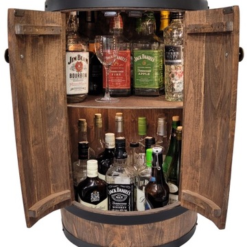 Деревянная барная стойка со светодиодной дверцей из венге + подставка