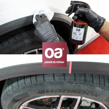 Zestaw Mikrofibra + Impregnat do OPON PLASTIKU GUMY samochodu 500 ml OA