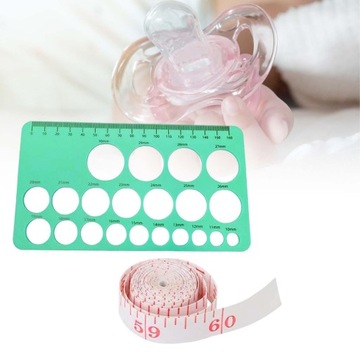 Ниппельные линейки для измерения размеров фланцев. Моющийся, мягкий, зеленый.