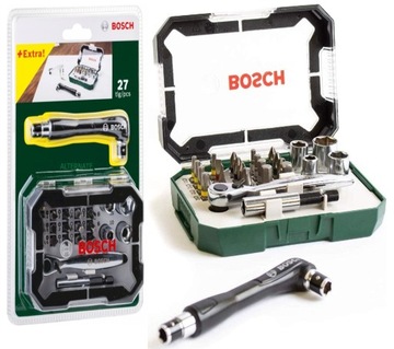 BOSCH ZESTAW BITÓW i NASADEK Z GRZECHOTKĄ 27 SZT +