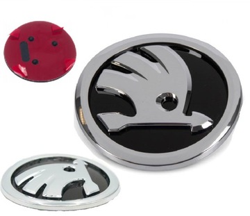 3D SKODA EMBLEMAT ZNACZEK POŁYSK 90mm OCTAVIA SUPERB FABIA RAPID YETI