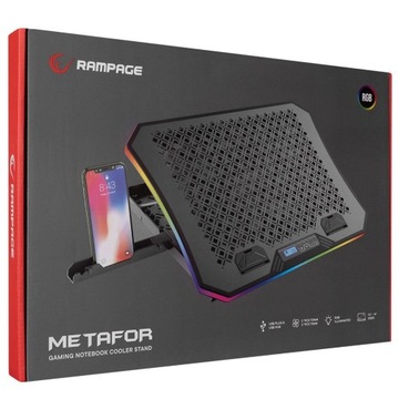 Охлаждающая подставка Rampage AD-RC34 METAFOR Black RGB 10–19 дюймов