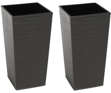 2 x Doniczka donica FINEZJA 30 h57 - GRAFIT dłuto