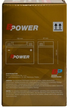 Аккумулятор Bpower GEL GTX14L (YTX14L-BS) 12Ач 210А