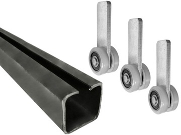 PROFIL 30x30x2mm + 3 ROLKI WÓZKI do bramy drzwi