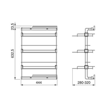 Kosz Cargo na buty BOCZNY PRAWY HACK BEŻ EMUCA wysuwana półka + DYSTANSE