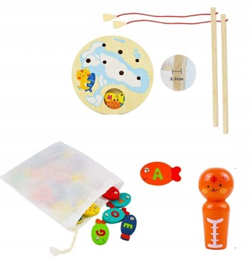 Деревянная игрушка-рыбка MONTESSORI Fishing Game