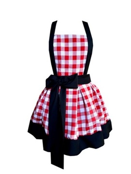 ELEGANCKI FARTUCH KUCHENNY sukienka PIN UP kratka
