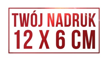nadruk metaliczny flex logo różne kolory 12x6 cm
