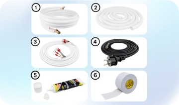 Комплект для самостоятельного монтажа воздушных кондиционеров мощностью до 3,5 кВт Медная трубка 5 м