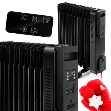 GRZEJNIK OLEJOWY ELEKTRYCZNY OLEJAK 2500W EKO LCD PILOT 11-ŻEBEREK MOCNY