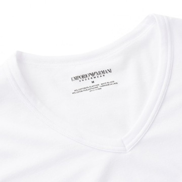 Emporio Armani t-shirt koszulka męska biała v-neck S
