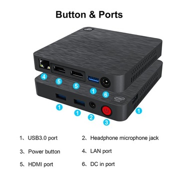 Горячие продажи T4 Pro Windows 10 Mini PC Intel Celeron N3350
