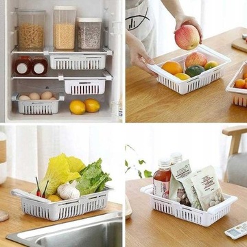 4x органайзер для холодильника, полка-контейнер, регулируемый ящик для еды, большой