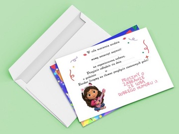 КОШИННЫЙ ДОМ ГАБИ ПРИГЛАШЕНИЕ НА ДЕНЬ РОЖДЕНИЯ РЕБЕНКА + БЕСПЛАТНЫЙ КОНВЕРТ