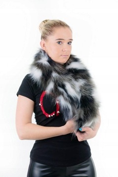 МЕХОВОЙ ШАРФ С ОТДЕЛКОЙ ИЗ МЕХА ЭКО-ЕНОТА