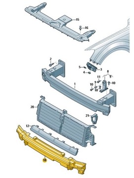 ABSORBER PIANKA PRZEDNIEGO ZDERZAKA AUDI Q7 ASO