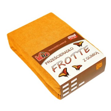 Prześcieradło frotte z gumką 120x200 pomarańczowe KARO