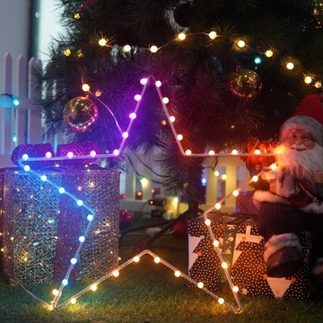 [RGB 80 LED]Внешние светильники 10м RGB разноцветные - шары (гирлянда) Новинка