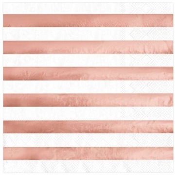 САЛФЕТКИ белые РОЗОВЫЕ в полоску ДЕКОР 10 шт.